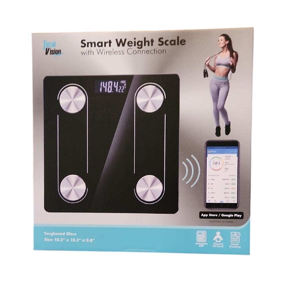 Total Vision Black Smart Weight Scale with Wireless Connection New In Box